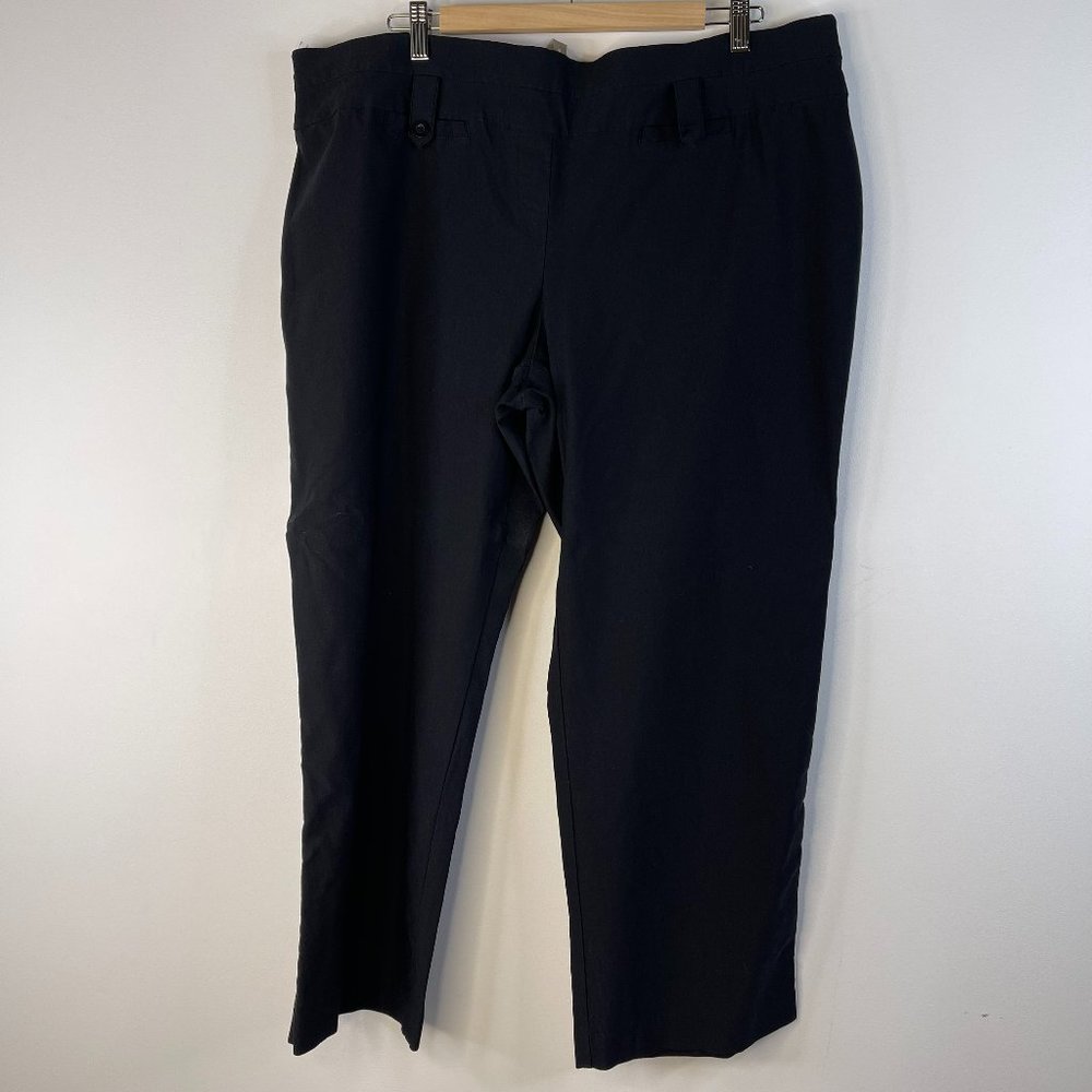 PENNINGTONS Women Black Stretch Straight Leg Pull On Pants Plus Size 24P